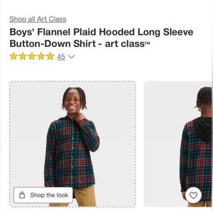 Art Class Kids' Plaid Button-Down Shirt - Red, Green, and Blue